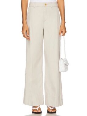 SPANX Stretch Twill Wide Leg Pants Women’s Size Medium Bone NWT